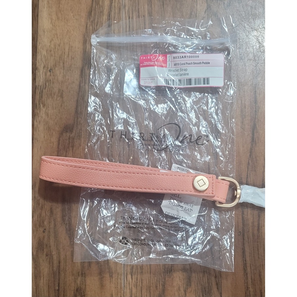 Thirty-One Wristlet Strap  - Coral Peach Smooth Pebble - NWT